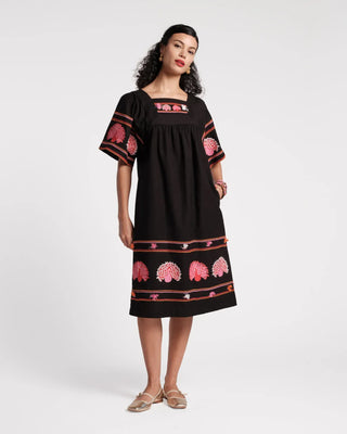 Frances Valentine Picnic Peacock Dress - Oyster/multi Frances Valentine Picnic Peacock Dress - Oyster/multi