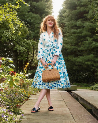 Frances Valentine Women's Dresses Blue / XS Frances Valentine Lucille Wrap Dress Pocket Full of Posies