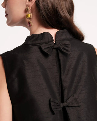 Diplomat Mini Dress Sleeveless Solid Dupioni Black