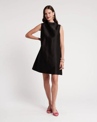 Diplomat Mini Dress Sleeveless Solid Dupioni Black
