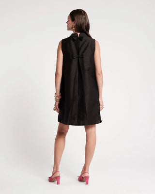 Diplomat Mini Dress Sleeveless Solid Dupioni Black