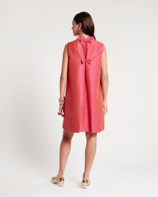 Diplomat Mini Dress Sleeveless Solid Dupioni Coral