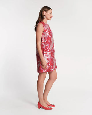 Frances Valentine Lilly Shift Dress Metallic Floral Jacquard