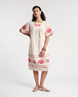 women's picnic dress Frances Valentine Women's Picnic Peacock Dress - White - Size L