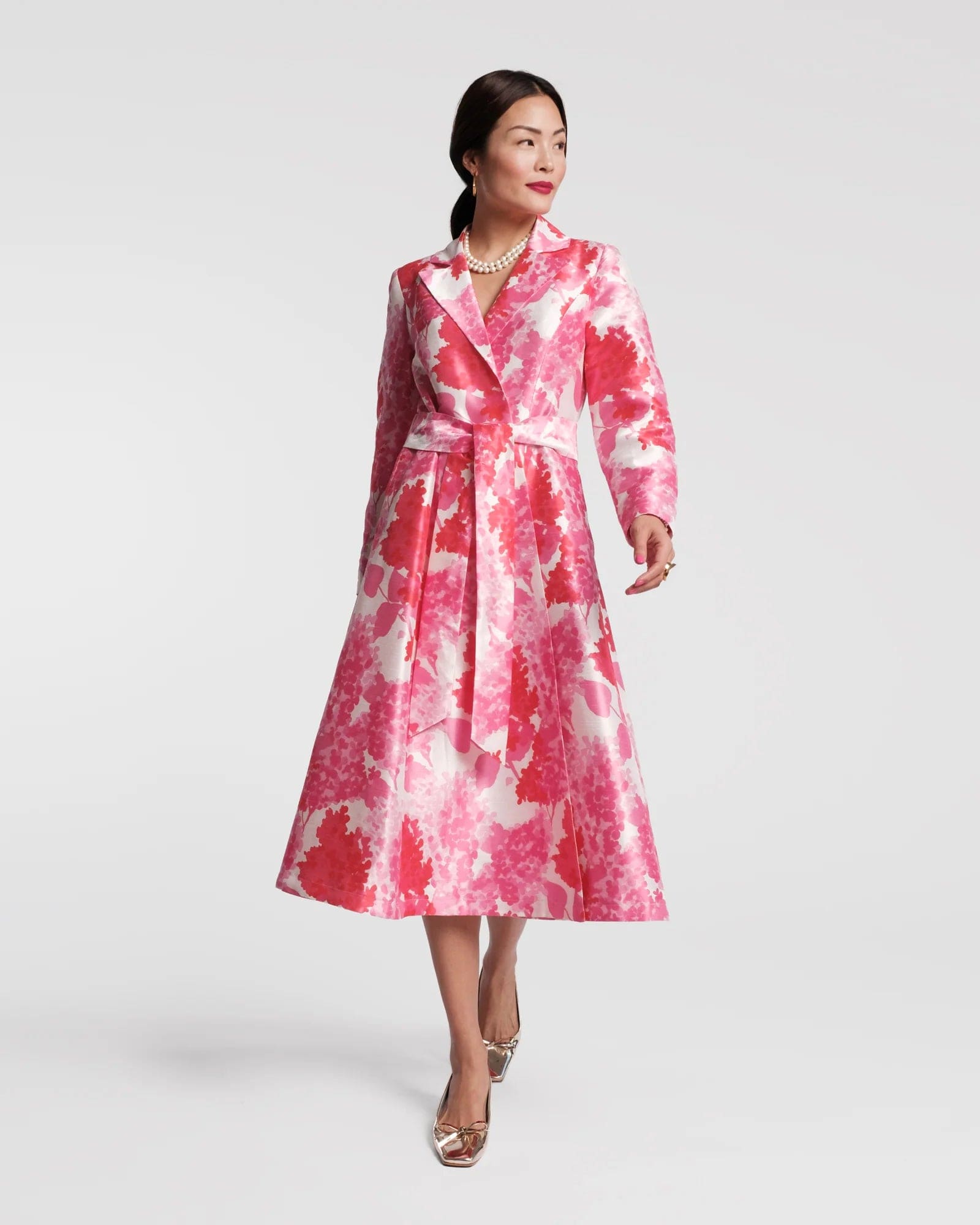 Frances Valentine Women's Dresses Pink Hydrangea / S Frances Valentine Lucille Wrap Dress