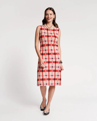 Swan Shift Dress Lollipop Lattice 100% Merino Wool Pink/Red/Multi