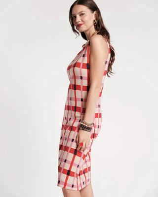 Swan Shift Dress Lollipop Lattice 100% Merino Wool Pink/Red/Multi