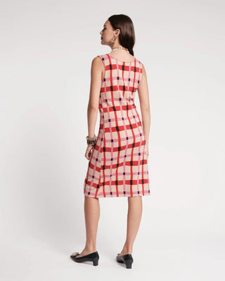 Swan Shift Dress Lollipop Lattice 100% Merino Wool Pink/Red/Multi