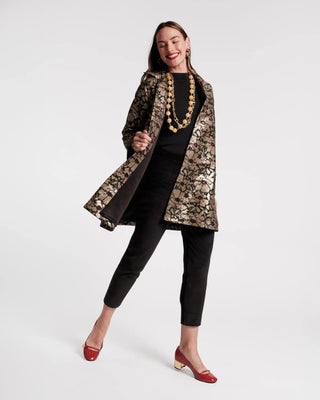 Frances Valentine Women's Jackets Black/Gold / S Frances Valentine Cornelia Swing Jacket Winter Anemone Jacquard