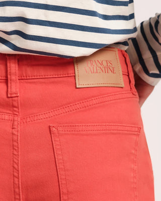 Frances Valentine red jeans with label