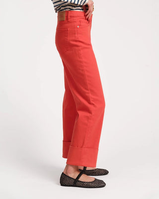 Red Smarty Jeans with Cuffed Hem