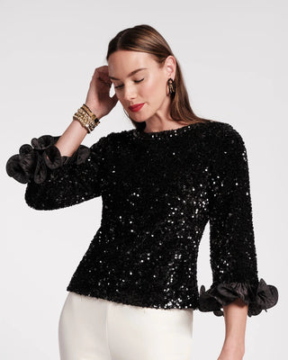 Frances Valentine Women's Shirts & Tops Black / S Frances Valentine Plaza Top Sequin