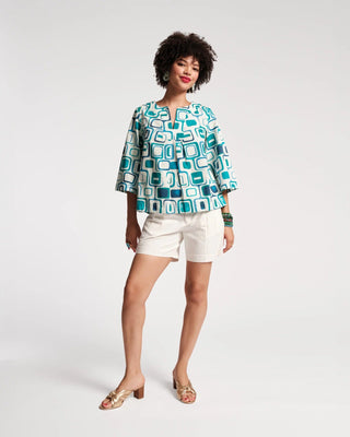 Frances Valentine Women's Shirts & Tops Blue / S Frances Valentine Easy Top Jetson Print