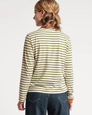 Frances Valentine Women's Shirts & Tops Frances Valentine Long Sleeve Striped Shirt Oyster Green