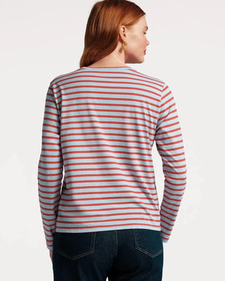 Frances Valentine Long Sleeve Striped Tee Shirt Red/Light Blue - Planters Exchange