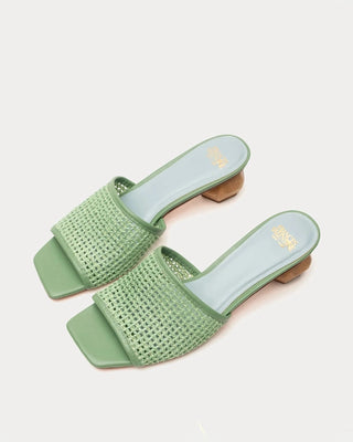 Frances Valentine Raffia Mesh Slide
