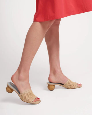 Frances Valentine Raffia Mesh Slide