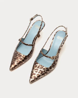 Frances Valentine Vivi Pump Metallic Leopard Frances Valentine