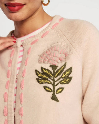 Frances Valentine Border Flower Cardigan Heirloom Floral