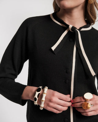 Frances Valentine Border Tie Neck Cardigan