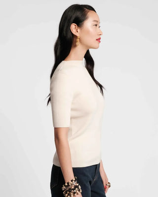 Marie Sweater Solid Cotton Oyster