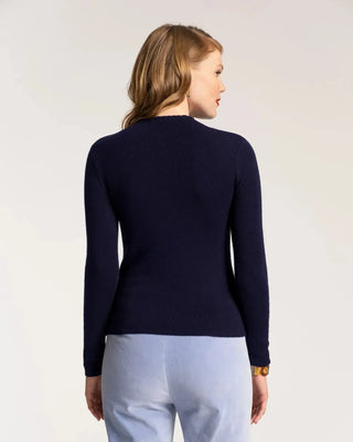 Marie Sweater w/Long Sleeve Solid Cotton Navy