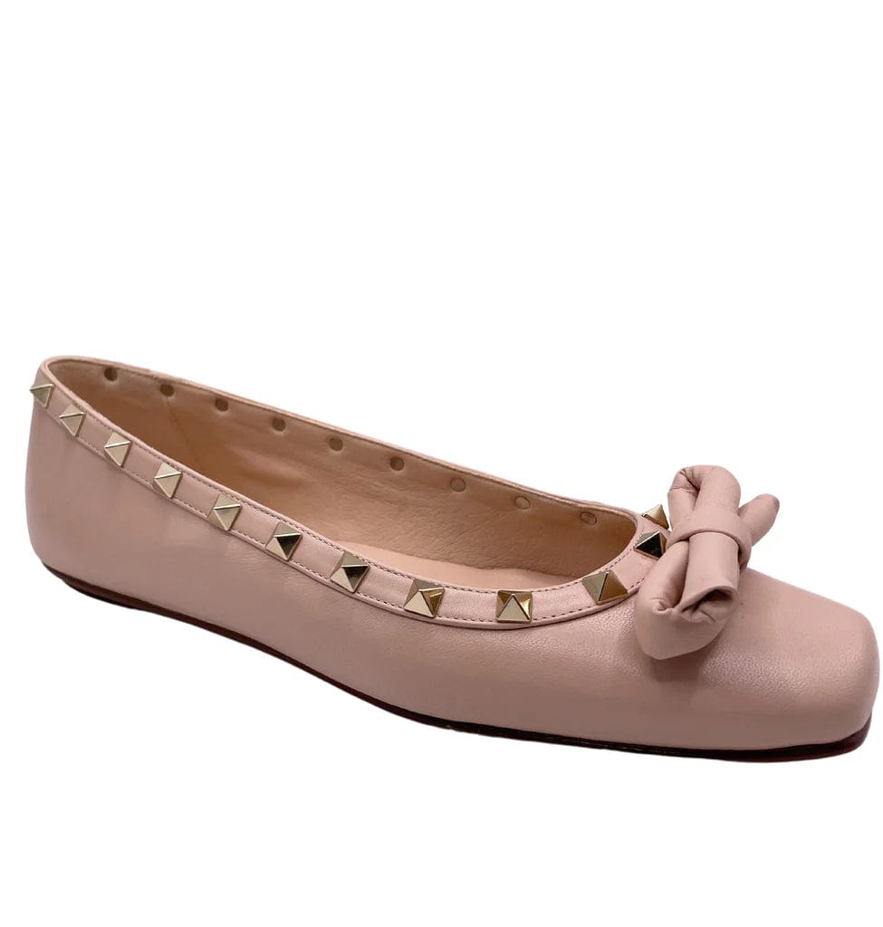 French Sole Ivy Flats with Studs Nude 6.5
