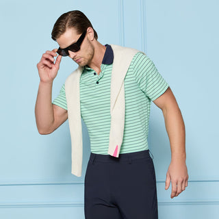 GFore HERRINGBONE STRIPE TECH JERSEY POLO