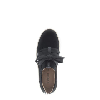 Gabor Black Suede Bow Sneaker 53.333.10