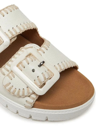 White Gabor sandals with buckles