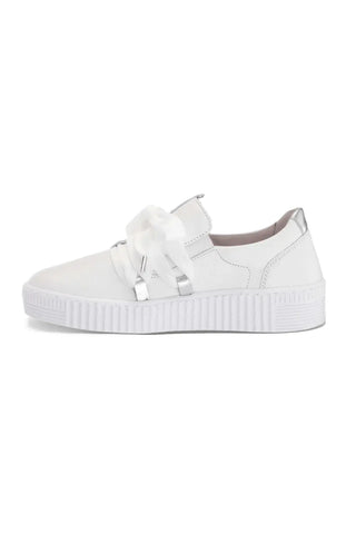 Gabor White Sneaker with Bow 03.333.21 Gabor