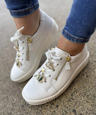 Gabor Women's Shoes White / US6.5/UK4 Gabor Sneaker w/ Charm 63.339.20