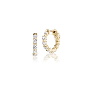 Gemma Couture Earrings Yellow Gold Gemma Couture Diamond Mini Hoop 14k 1.10ct