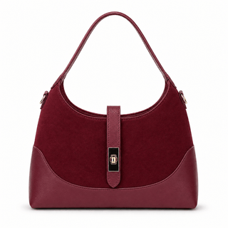 GF2578 LEATHER & SUEDE SHOULDER BAG