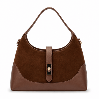 GF2578 LEATHER & SUEDE SHOULDER BAG