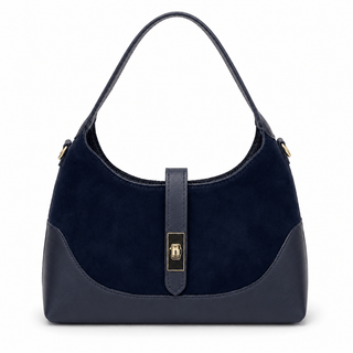 GF2578 LEATHER & SUEDE SHOULDER BAG