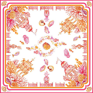 Grey Hall Designs Chinoiserie in the Sea 100% Silk Scarf