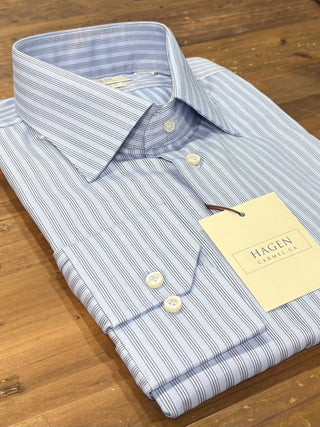 Hagen Blue Textured Stripe Shirt