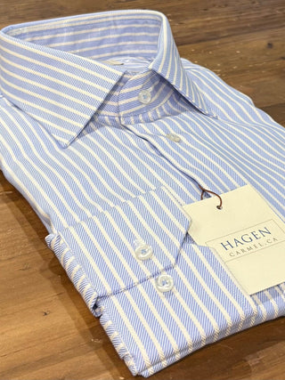 Hagen Carmel Light Blue Striped Dress Shirt