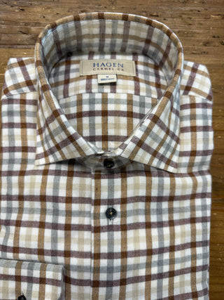 Hagen Brown Classic Check Shirt