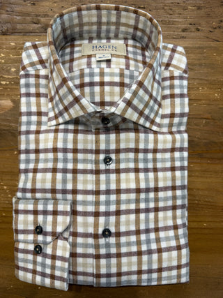 Hagen Brown Classic Check Shirt