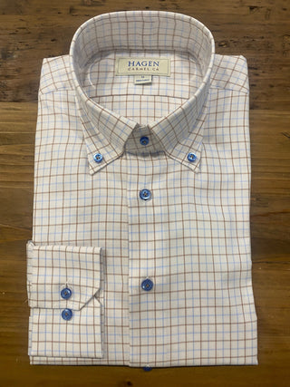 Hagen Carmel Men's Shirts Hagen Carmel Blue Tattersall Shirt