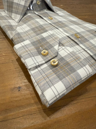 Hagen Carmel  Grey Seasonal Plaid Shirt