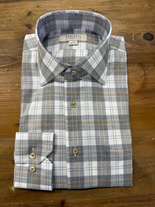 Hagen Carmel  Grey Seasonal Plaid Shirt