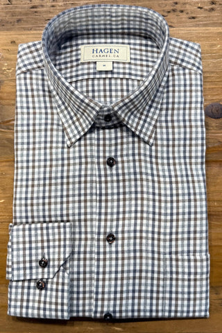 Hagen Carmel Seasonal Gingham Shirt