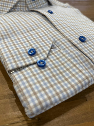 Hagen Carmel Tan Seasonal Check Shirt