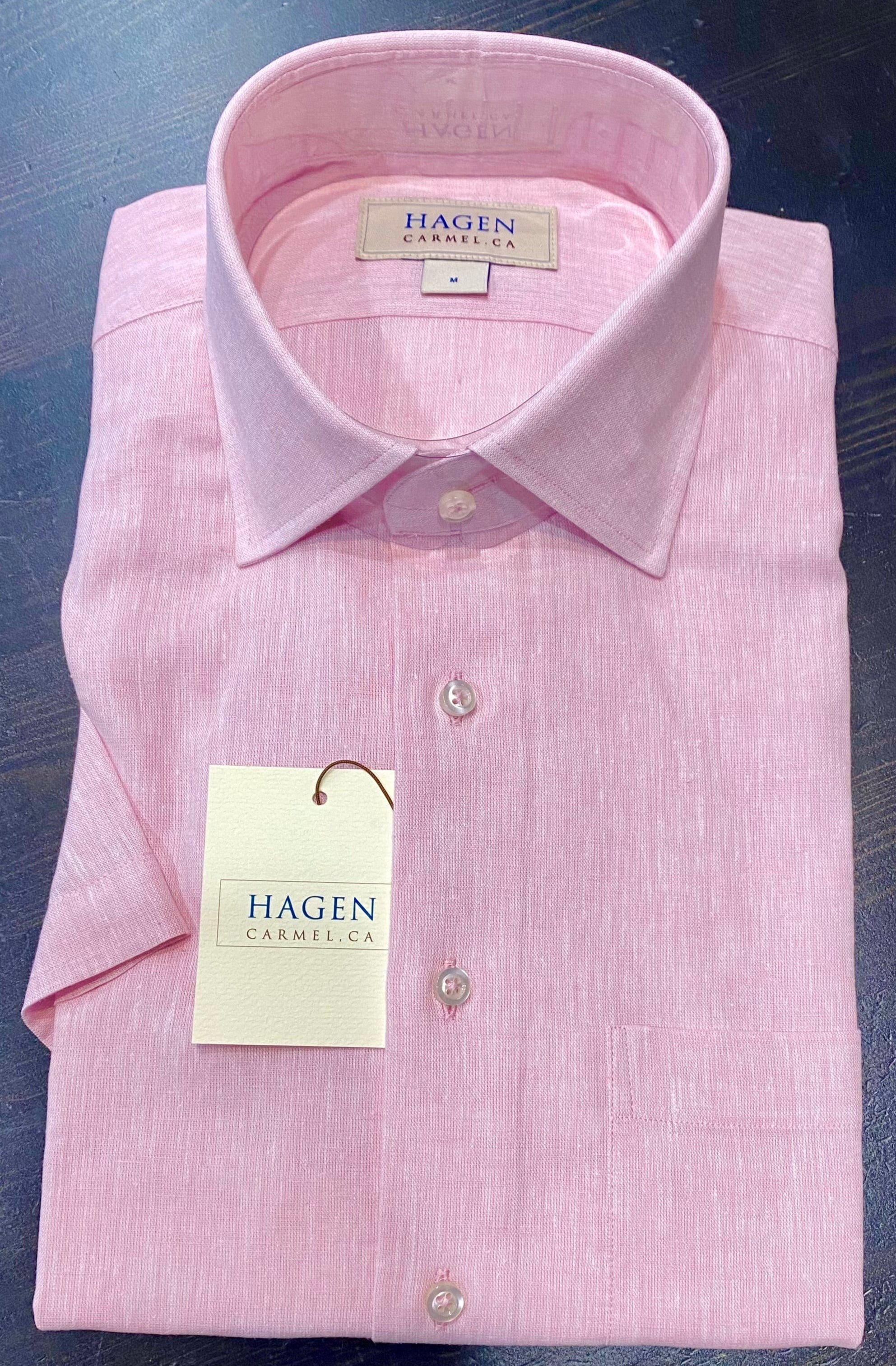 Hagen Carmel Men's Shirts Hagen of Carmel Pink Short Sleeve Shirt