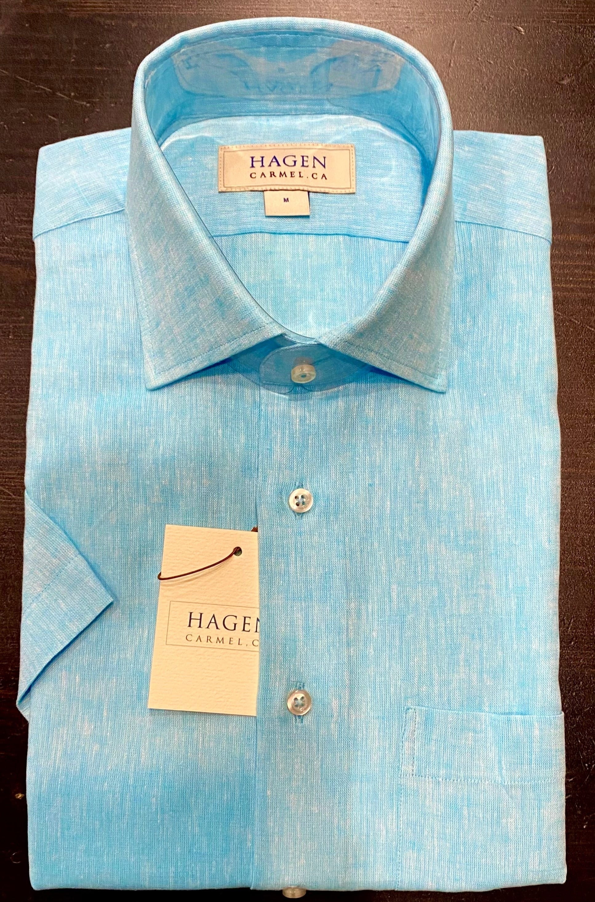Hagen Carmel Men's Shirts Hagen of Carmel Teal Short Sleeve Shirt