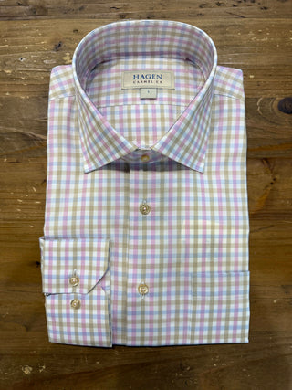 Hagen Pink & Tan Summer Check Shirt