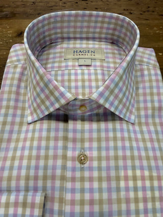Hagen Pink & Tan Summer Check Shirt